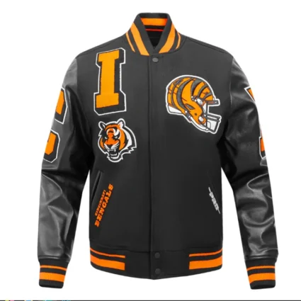 Cincinnati Bengals Mashup Rib Varsity Wool & Leather Jacket