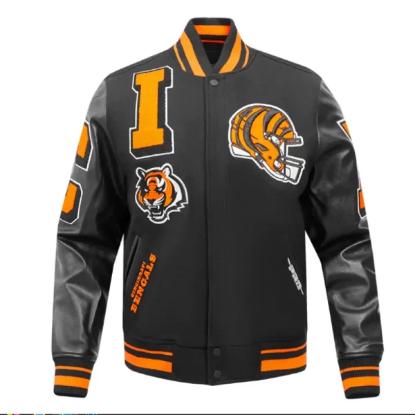 Cincinnati Bengals Mashup Rib Varsity Wool & Leather Jacket