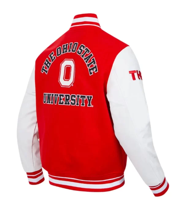 Classic Ohio State University Red & White Varsity Jacket