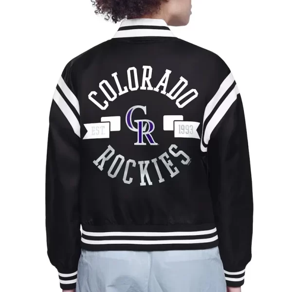 Colorado Rockies Printed Logo Full-Snap Satin Jacket