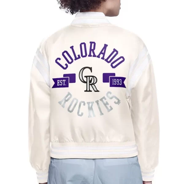 Colorado Rockies Printed Logo Full-Snap Satin Jacket