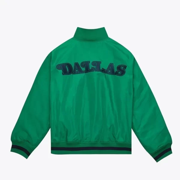 Dallas Mavericks Bomber Green Satin Full-Zip Jacket