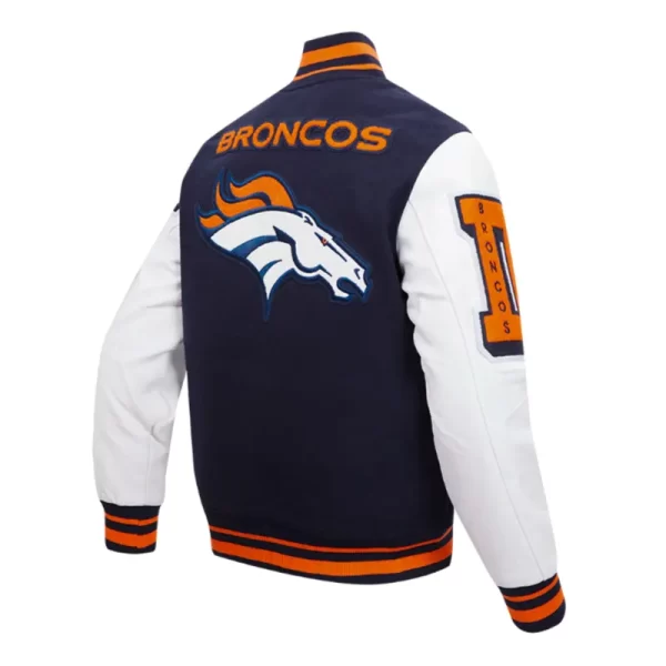 Denver Broncos Mashup Rib Varsity Wool Leather Jackets