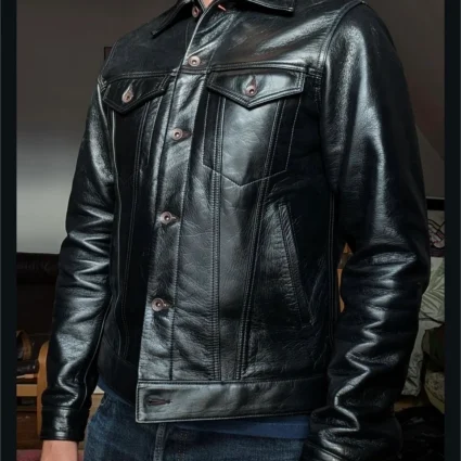Gain Black Full Grain Leather Jacket