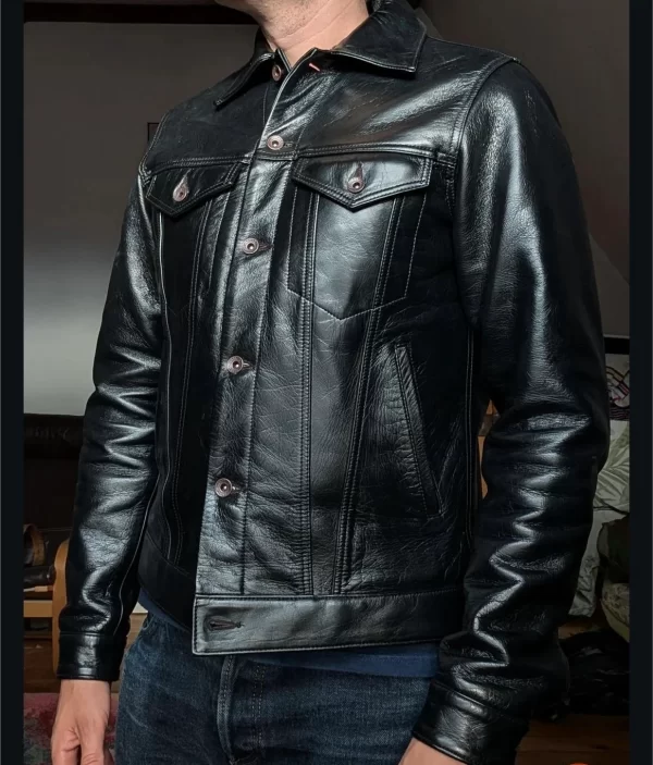 Gain Black Full Grain Leather Jacket