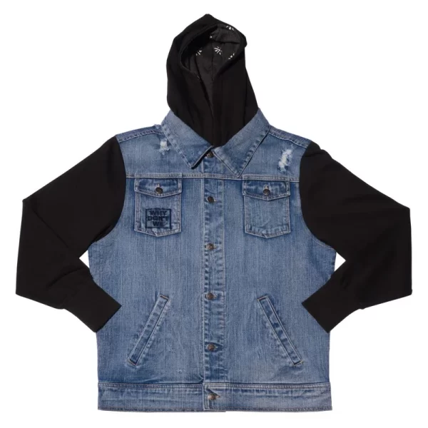 Get Logo Denim Hooded Jacket