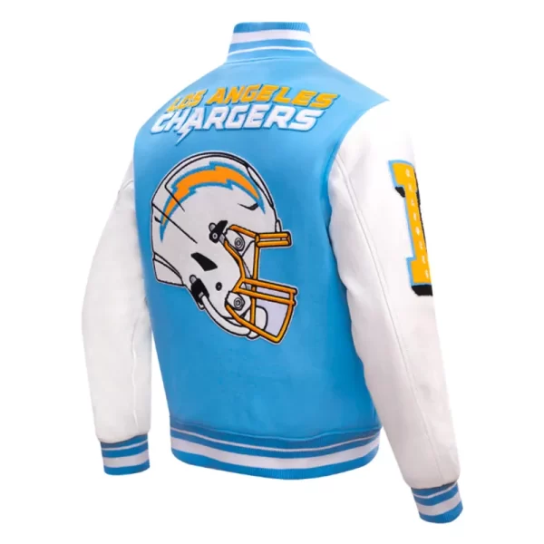 LA Chargers Mashup Rib Varsity Wool Leather Jackets