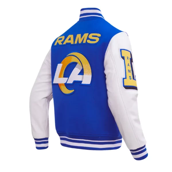 LA Rams Mashup Rib Varsity Wool Leather Jackets