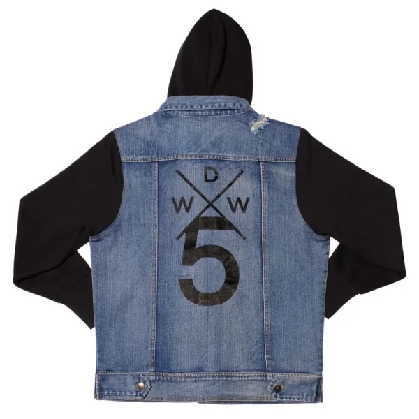 Logo Blue Denim Hooded Jacket