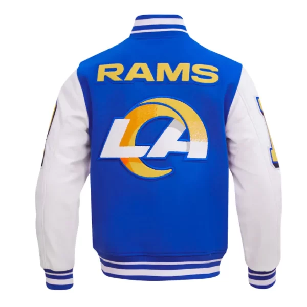 Los Angeles Rams Classic Rib Mashup Varsity Wool Leather Jacket