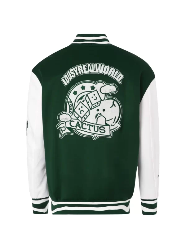 Men’s College Baseball Bomber Green & White Jacket