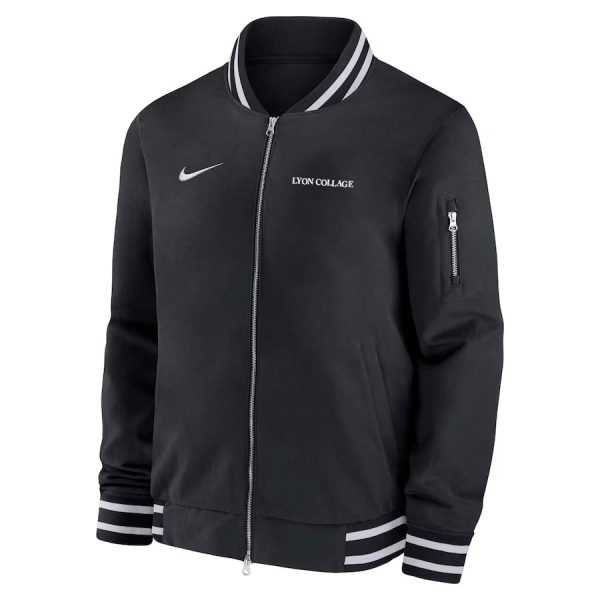 Men's Nike Black Lyon Collage Full-Zip Bomber Jacket