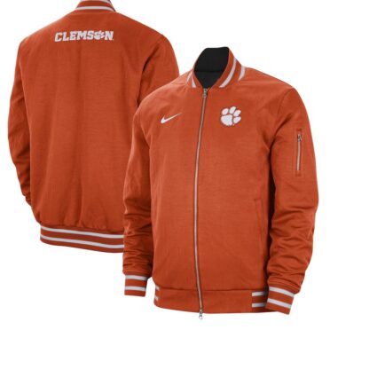Men's Nike Orange Clemson Tigers Zip Bomber Jacket