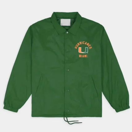 Miami Hurricanes Classic U Logo Coaches Green Jacket