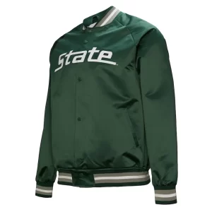 Michigan State Spartans Lightweight Current Logo Green Satin Jacket