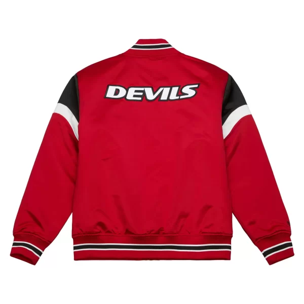 New Jersey Devils Red Satin Varsity Jacket