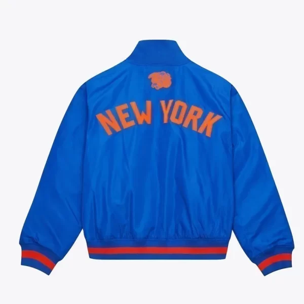 New York Knicks Blue Varsity Satin Full-Zip Jacket