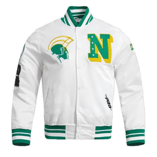 Norfolk State University Classic Rib White Satin Jacket