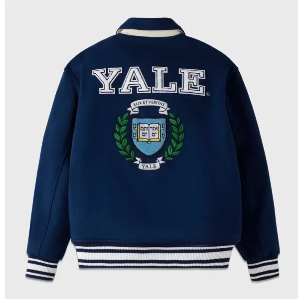 OVO Yale University Full-Snap Navy Varsity Wool Jacket