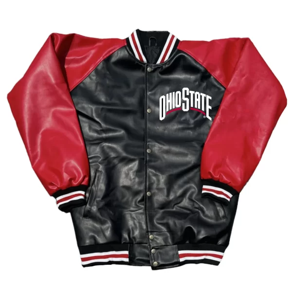 Ohio State OSU Buckeyes Letterman Black Jacket