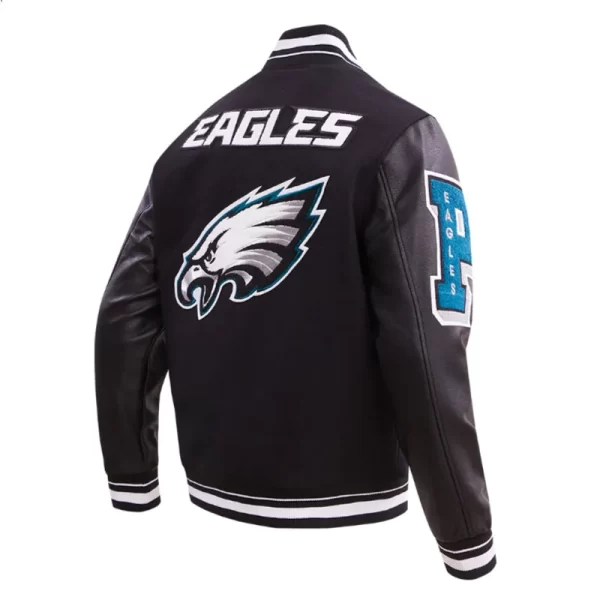 Philadelphia Eagles Mashup Rib Varsity Wool Leather Jackets