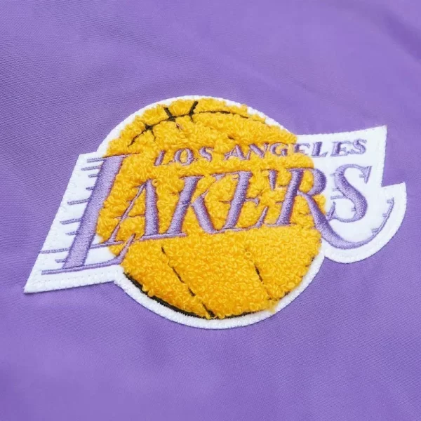 Purple LA Lakers Full-Zip Satin Jacket