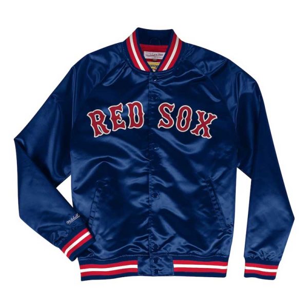 Men's Navy Boston Red Sox Lightweight Satin Full-Snap Jacket