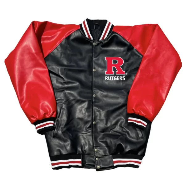 Rutgers Varsity Letterman Black Jacket