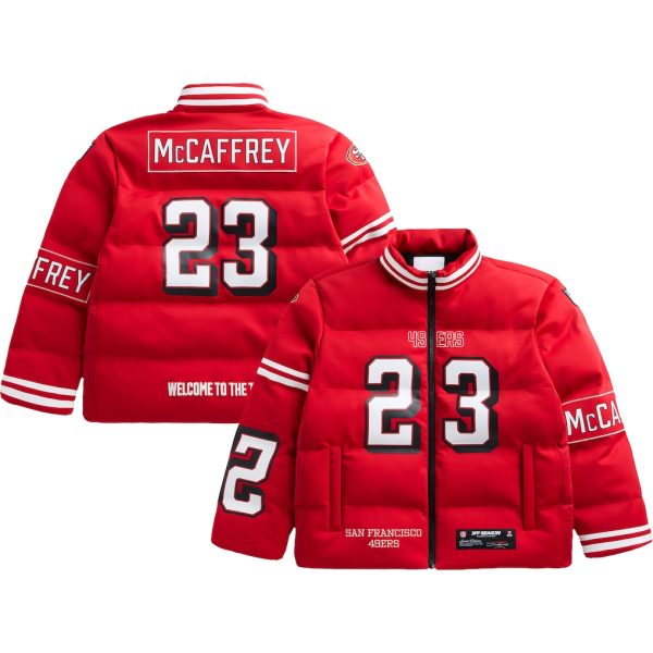 San Francisco 49ers Christian McCaffrey Scarlet Off Season x NFL Player Jacket