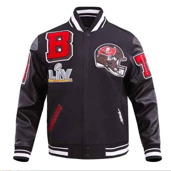 Tampa Bay Buccaneers Mashup Rib Varsity Wool & Leather Jacket