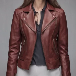 The Timeless Women's Slim Brown Leather Jacket