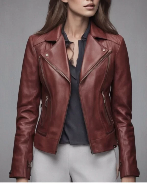 The Timeless Women's Slim Brown Leather Jacket