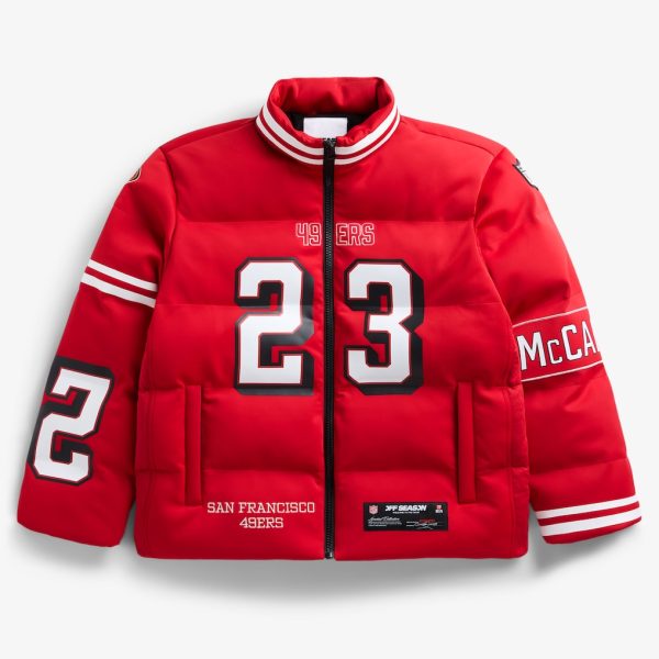 Unisex San Francisco 49ers Christian McCaffrey Scarlet Off Season x NFL Player Puffer Jacket