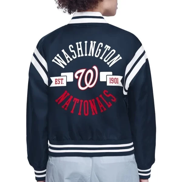 Washington Nationals Printed Logo Satin Jacket