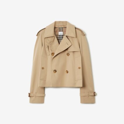 Buy Burberry Cotton Gabardine Cropped Trench Coat