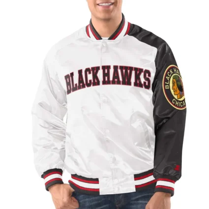 Buy Chicago Blackhawks Retro Button-Up Satin Jacket