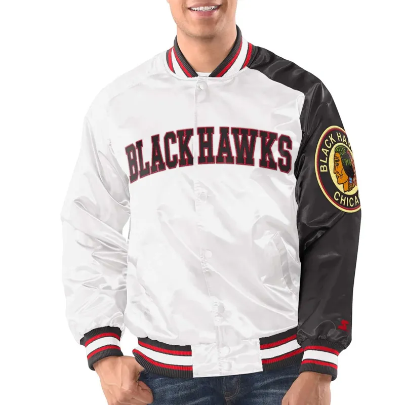Buy Chicago Blackhawks Retro Button-Up Satin Jacket