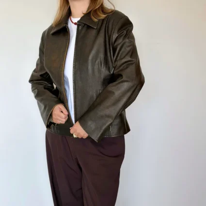 Buy Trendy Vintage Distressed Leather Jacket