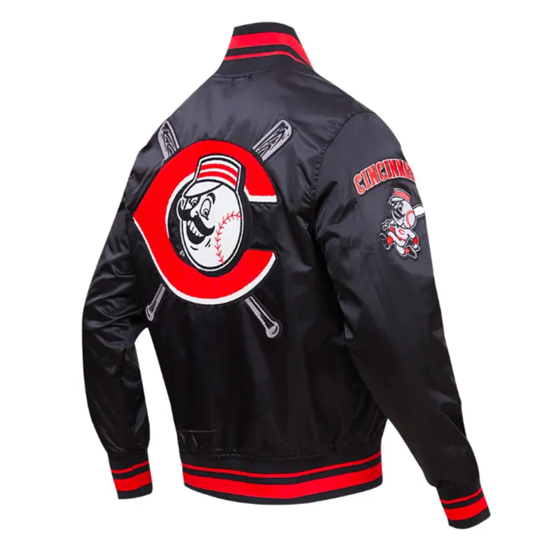 Cincinnati Reds Mashup Classic Rib Satin Black Jacket - Image 4