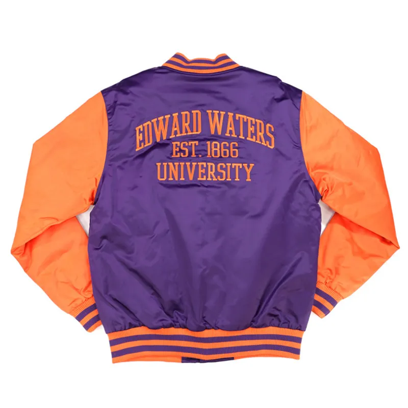 Edward Waters Tigers Baseball Purple & Orange Satin Jacket