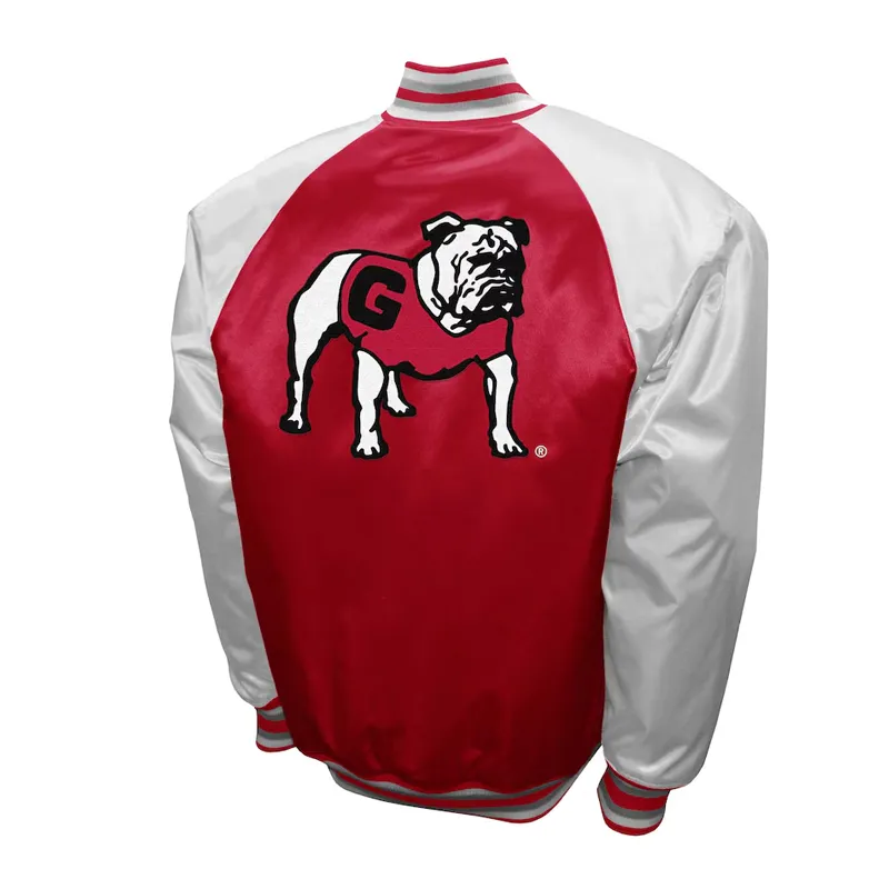 Georgia Bulldogs The Game Red and Light Gray Satin Jacket