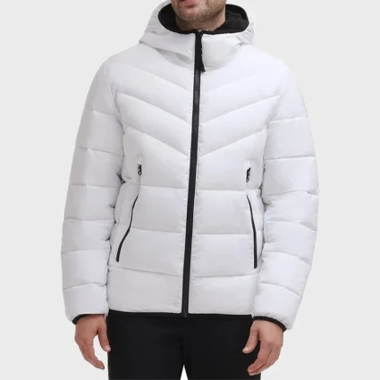 Get Mens White Puffer Jacket