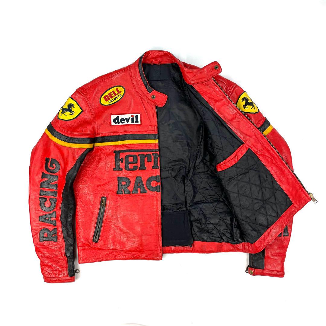 God Ferrari Genuine Leather Racing Jacket