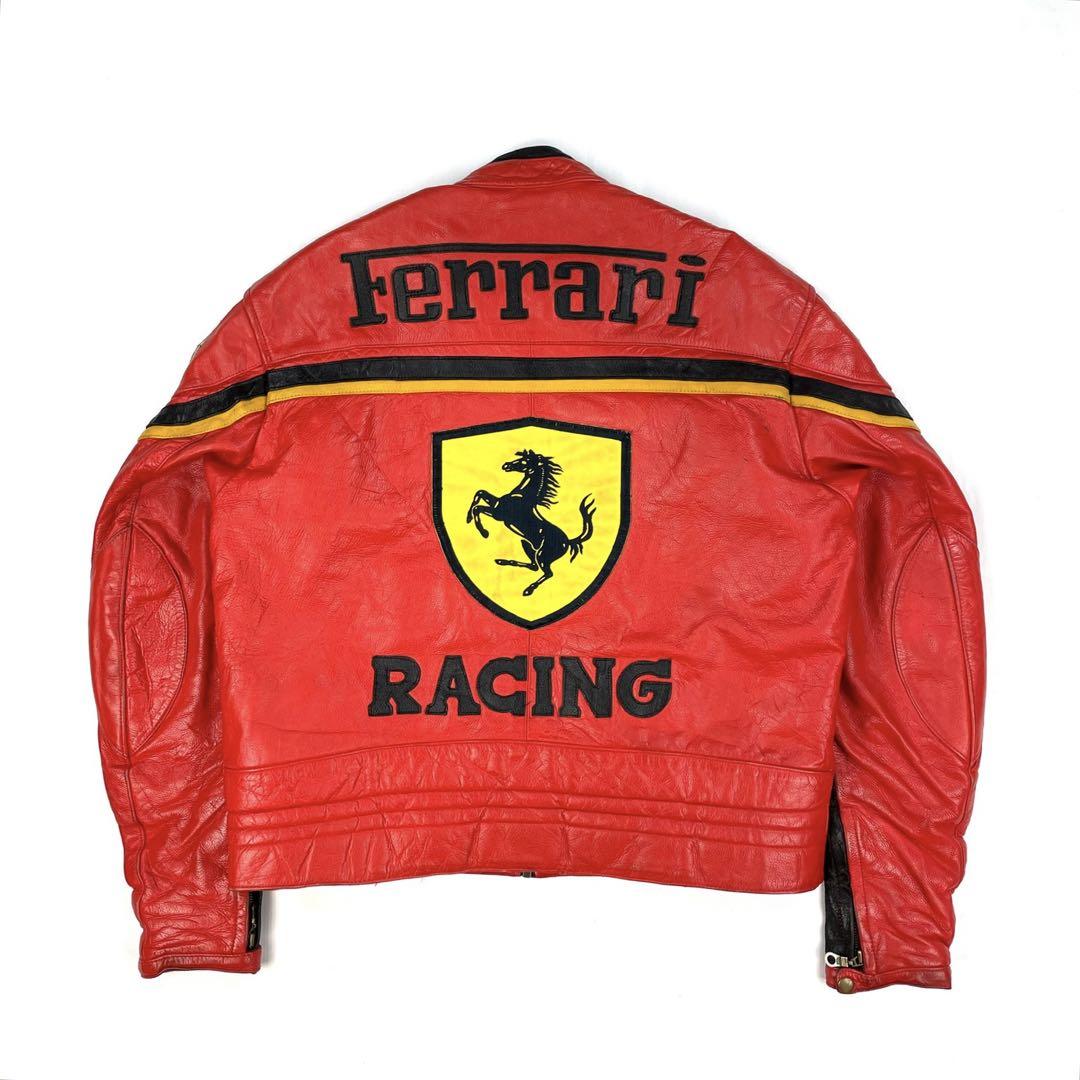 God Ferrari Genuine Leather Racing Red Jacket