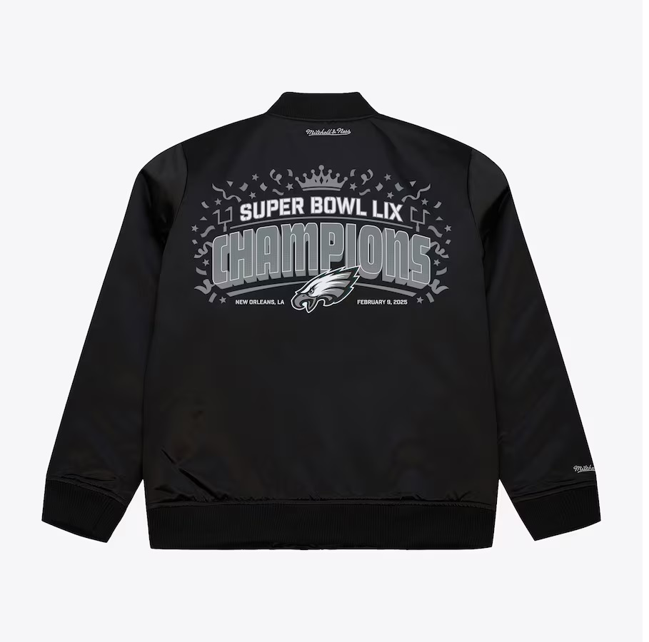 Men's Black Philadelphia Eagles Super Bowl LIX Champions Bomber Jacket