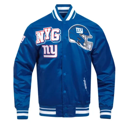 NY Giants Mashup Classic Rib Blue Satin Jacket