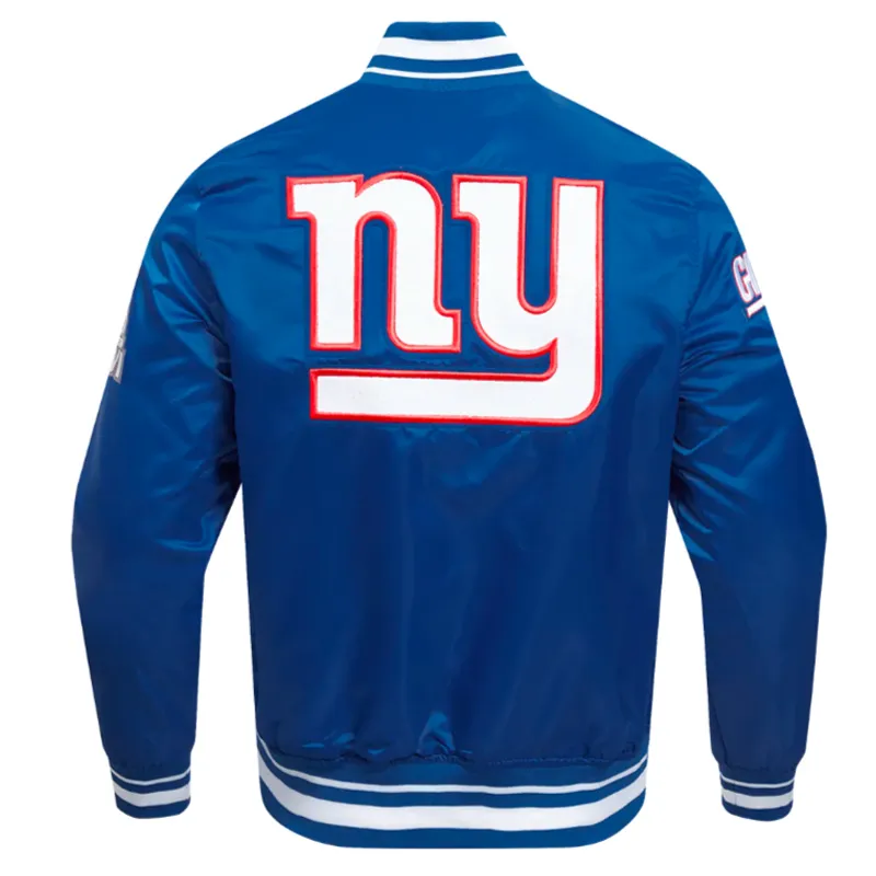 New York Giants Mashup Full-Snap Blue Satin Jacket