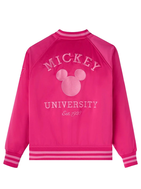 OVO x Disney Valentine’s Mickey University Pink Satin Jacket