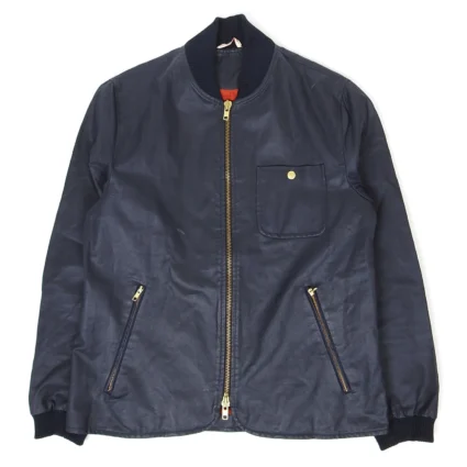 Oliver Spencer Waxed Bomber Cotton Jacket