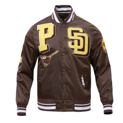 San Diego Padres Mashup Classic Rib Brown Satin Jacket